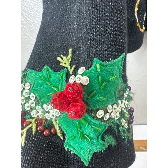 Design Options Philip Jane Gordon Womens Cardigan Cardinals Wreath Ramie Small‎ - Picture 4 of 8